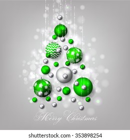 Christmas invitation with Christmas balls