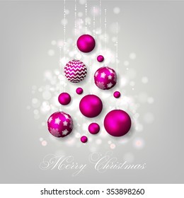 Christmas invitation with Christmas balls