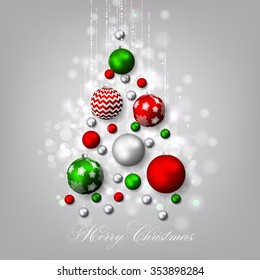 Christmas invitation with Christmas balls