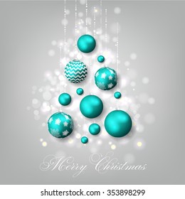 Christmas invitation with Christmas balls