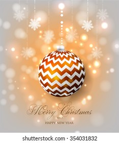 Christmas invitation with Christmas balls