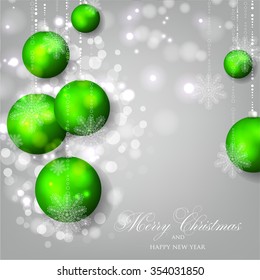 Christmas invitation with Christmas balls