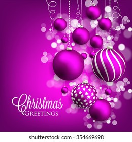 Christmas invitation with Christmas balls