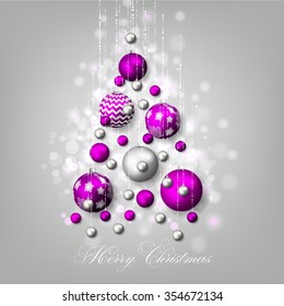 Christmas invitation with Christmas balls