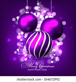 Christmas invitation with Christmas balls