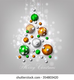Christmas invitation with Christmas balls