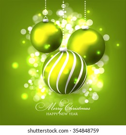 Christmas invitation with Christmas balls