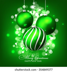 Christmas invitation with Christmas balls