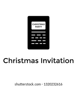 Christmas invitation card concept glyph vector icon 
