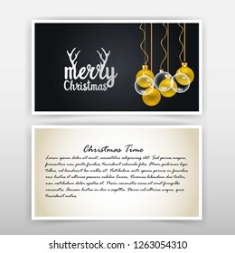 Christmas invitation card with creative design and dark backgrou