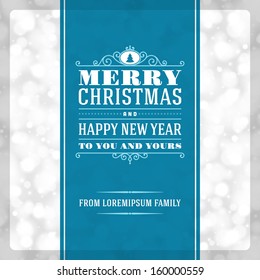 Christmas invitation card ornament decoration background. Vector illustration Eps 10. Happy new year message. 