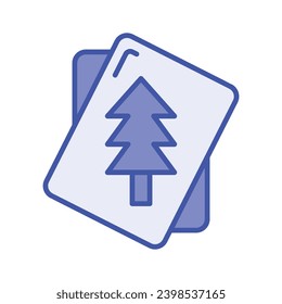 Christmas invitation card, christmas tree on paper vector icon