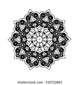 Christmas invitation cards for your design. Retro hand-drawn card with mandala. Vintage background with place for text. Can be used for invitation, banner, others cards.