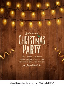 Christmas invitation card.Vector