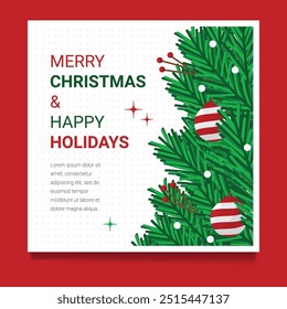 Christmas invitation design with a simple and attractive concept, suitable for print media, social media, flyers, posters etc