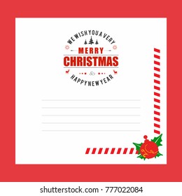 Christmas invitation envelope with red theme 
