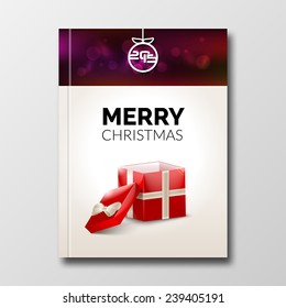 Christmas invitation. Flyer design template