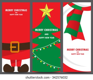 christmas invitation and greeting template. santa clause, xmas tree, snowman. can be use for business shopping gift voucher, customer sale promotion, layout, banner, web design. vector illustration
