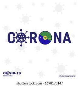 Christmas island Coronavirus Typography. COVID-19 country banner. Stay home, Stay Healthy. Take care of your own health
