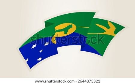 Christmas Island Flag in Abstract Ribbon Shape, National Symbol of the Christmas Island. This vector is ideal for use in national events, Independence Day, international sports competitions.