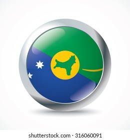 Christmas Island flag button - vector illustration