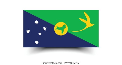 Christmas Island flag. Flag of Christmas_Island. The official ratio. Flag icon. Standard color. Standard size. A rectangular flag. Computer illustration. Digital illustration. Vector illustration.