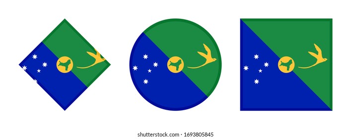 christmas island flag icon set, isolated on white background