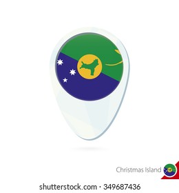 Christmas Island flag location map pin icon on white background. Vector Illustration.