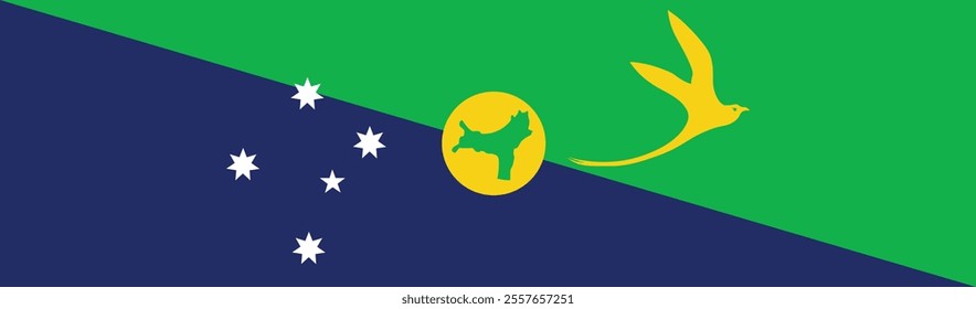 Christmas Island flag long banner digital vector illustration