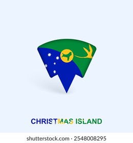 Christmas Island Flag Map Pointer Design with Shadow. Vector illustrator.
