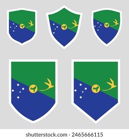 Christmas Island Flag Set shield frame