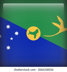 Christmas Island Glossy 3D Square Country Flag Icon