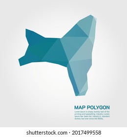 Christmas Island Map Abstract geometric rumpled triangular low poly style gradient graphic on white background