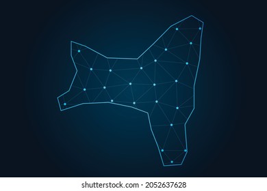 christmas Island map ,Abstract mash line and point scales on dark background for your web site design map logo, app, ui,Travel. Vector illustration eps 10.