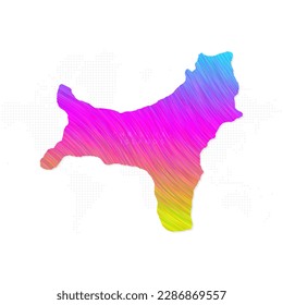 Christmas Island map in colorful halftone gradients. Future geometric patterns of lines abstract on white background. Vector Illustration Eps10.