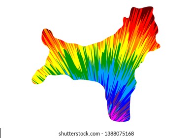 Christmas Island - map is designed rainbow abstract colorful pattern, Territory of Christmas Island map made of color explosion,