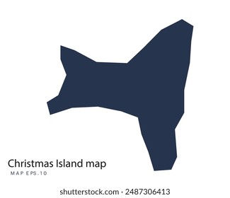 Christmas Island map vector, Abstract design vector illustration Eps 10. Navy color.High Detailed on white background.