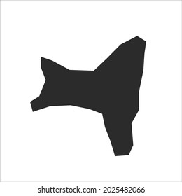 Christmas Island map vector, dark color.isolated on transparent background. 