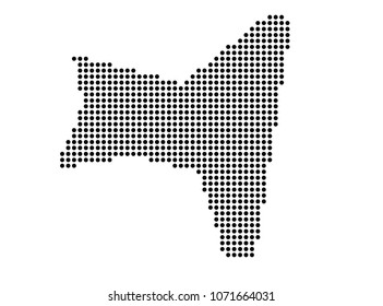 Christmas Island map vector. map dotted silhouette with black dots on a white background. Vector illustration eps 10.