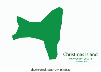 Christmas Island map. Vector eps10. green color. on white backgrounds.