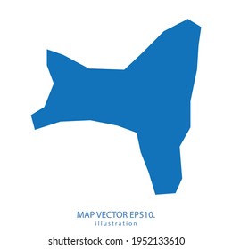 Christmas Island map vector EPS.10 blue color. on white background .