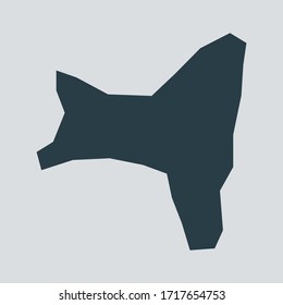 christmas Island map vector, isolated on gray background