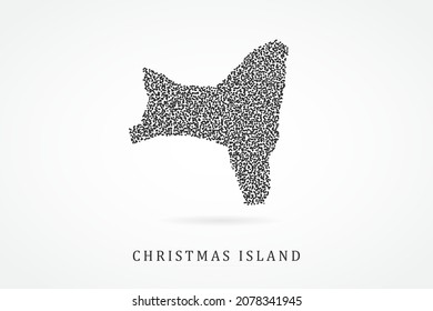 Christmas Island Map - World map vector template with Black grid on white background  for education, infographic, design, website, banner - Vector illustration eps 10