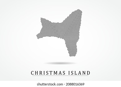 Christmas Island Map - World map vector template with Black dots, grid, grunge, halftone style isolated on white background for education, infographic, design - Vector illustration eps 10