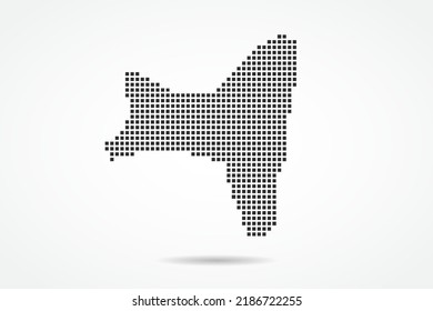 Christmas Island Map - World map vector template with Black pixel, grid, grunge, halftone style isolated on white background for education, infographic, design, banner - Vector illustration eps 10