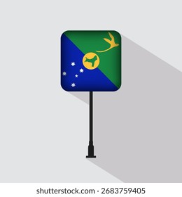 Ilustración vectorial del poste de la bandera cuadrada de Navidades