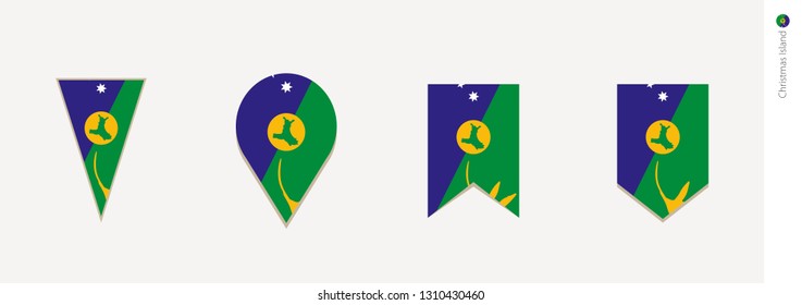 Christmas Islandflag in vertical design, vector illustration.