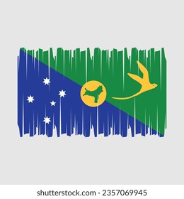 Christmas Islands flag with brush stroke vector Illustration
