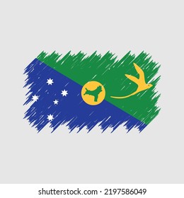 Christmas Islands Flag Brush Strokes. National Flag