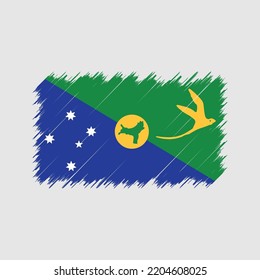 Christmas Islands flag brush strokes painted 